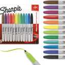Sharpie Permanent Markers, Fine Tip, 12 Count - Quick Drying, Fade Resistant, Arts & Crafts, Desk, Office Supplies