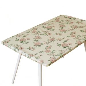 HOMOHEINI Rectangle Picnic Table Cloth, Elastic Waterproof Fitted Vinyl Tablecloths for 6 Foot Tables, Wipeable Flannel Backed Table Covers for Dining, Camping, Outdoor(Rose,36"x72")