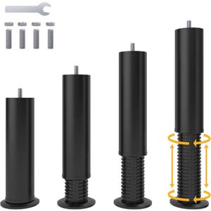 Adjustable 8-12 inch Bed Legs Metal Replacement Heavy Duty Leg M8 M10 Thread 4Pcs Support Leg for Adjustable Bed Frame, Sofa, Cupboard, Desk