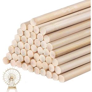 Santoy 100 PCS Dowel Rods Wood Sticks Bamboo Dowel Rods - 1/4 x 12 Inch Unfinished Wooden Sticks - for Crafts,DIYers,Tiered Cake Support and Wedding Ribbon Wands