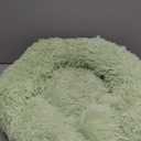 Hoewina Dog & Cat Bed, 20in Cat Beds for Indoor Cats, Calming Donut Bed for Puppy and Kitten, Washable Round Fluffy Pet Bed for Small Medium Dogs and Cats (Green)