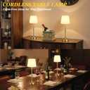 Kakanuo Rechargeable Cordless Table Lamp Gold - 2 Pack Brass 4000mAh Battery Operated Lamp, 3000K Warm Light, Touch Control Stepless Dimming, for Bedside, Dining Table, Home Decor