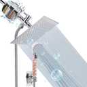 HarJue Filter Shower Head, High Pressure 8 Inch Rainfull with Filter Combo for Hard Water, Remove Chlorine Fluoride and Harmful Substances- 1 Replaceable Filter Cartridge (Square, Chrome)