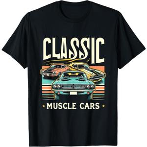 Classic Muscle Car Classic Vintage American Car T-Shirt (Black, XL)