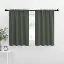 NICETOWN Bedroom Curtains Blackout Draperies - All Season Thermal Insulated Solid Rod Pocket Top Blackout Curtains/Drapes for Kid's Room (Dark Mallard, 1 Pair, 42 x 36 Inch)