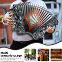Accordion 31 Key Button Professional Diatonic Concertina with 12 Bass, F/B/E Tuned, Portable Squeezebox Folk Music Instrument for Adults Beginners with Case (Gray)