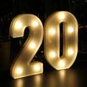 20th Birthday Decorations for Women & Men, 20th Birthday Party Decorations for Women & Men, Light Up Numbers 20 Centerpieces Table Sign for Her & Him