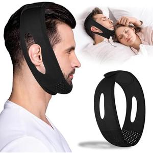 Chin Strap for Sleeping - Anti Snoring Devices - Comfortable Stop Snoring Solution - Adjustable Breathable Sleep Apnea Devices - Simple and Effective Anti Snoring Chin Strap (DFX)-3YUEDI