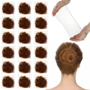 35 Pcs Invisible Hair Net for Buns, 20 Inch Strong Nylon Elastic Mesh Wig Nets Hairnet Hairs Accessories for Women Men Ballet, Food Service Workers, Kitchen Daily Styling (Brown)