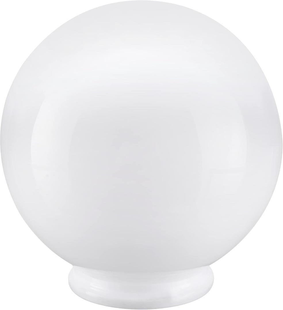 Aspen Creative 28001-41, 6" White Acrylic Replacement Lamp Post Globe with 3-1/8" Neck