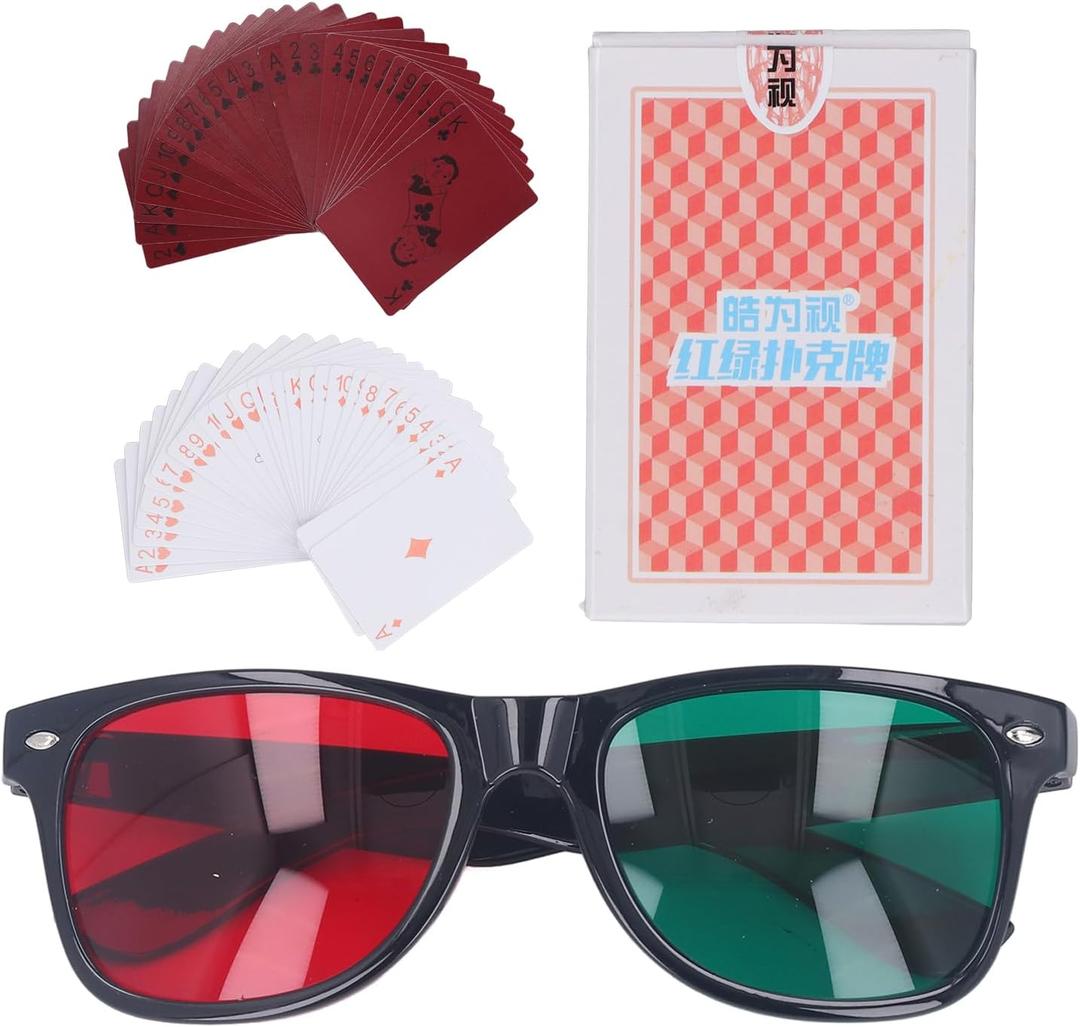 Colorblind Poker Card Red Green Color Glasses Eyesight Corrective Amblyopia Training Cards for Children Improve Eyesight, Amblyopia Training
