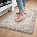 GENIMO Kitchen Mats for Floor, Washable Anti Fatigue Mat for Cushioned, 17.3"x30", Waterproof Kitchen Rugs, Non Slip Foam Comfort Standing Mat Rug for Home, Runner, Sink, Laundry, LightTaupeBrown