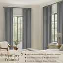 Charcoal Grey Blackout Linen Curtains 96 Inches Long for Bedroom Pinch Pleated Black Out Curtains Lined 2 Layers Memory Shape Noise Reducing Neutral Modern Living Room Darkening Window Drapes