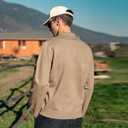 Men's Polo Sweater Fashion Collar Casual Sweater (Brown, XL)