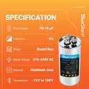 [UL Listed] BlueStars 70+10 uF 70/10 MFD 5% 370V/440VAC Dual Run Start Capacitor Air Conditioner CBB65 50/60Hz, 10000AFC - for AC Unit Fan Motor Start or Heat Pump or Condenser Straight Cool