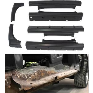 Rocker Panel Cab Corner Patch Fit for 2014-2018 Chevy Silverado Gmc Sierra Crew Cab 4 Door Rust Repair Replacement Lower Body Panel Metal Sheet DIY Truck Restoration