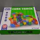 123PCS Magnetic Cube Track Train Set for Toddlers  3D Vertical STEM Building Block Rail  Electric Magnetic Train Set Toy for Boys & Girls Ages 3-8