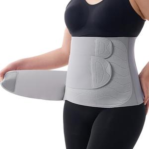 Momcozy Ergowrap Postpartum Belly Band, 3D Abdomen Lifting & Ergonomic Back Support Abdominal Binder, Seamless & Invisible Wrap Shapewear for Postpartum C-Section Recovery, Daily Wear, Exercise