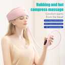 Head Massager,Scalp Massager,Relief Headaches,Fatigue,Stress,Sleep aid,Hangover with Airbag Kneading,Constant Temperature Hot Compress for Head (Pink)