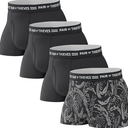 Pair of Thieves Every Day Kit Soft Cotton Trunks for Men Pack (4 Pack), Black/Grey, Medium