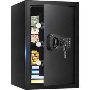3.4 Cub Large Fireproof Safe Box, Security Safes for Home Fire and Water Proof with Combination Lock, Alarm System and Removable Shelf, Anti-Theft Digital Home Safe Fireproof Waterproof for Valuables