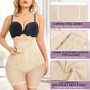 Women's high waist double pressure tummy sculpting butt lift pants Beige (Beige, M)