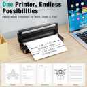 PEDOOLO Portable Printer Wireless for Travel, Inkless Thermal Printer Supports 8.5 x 11 Inch Thermal Paper, Bluetooth Compatible with iOS, Android, Laptop Includes 2 Rolls & 10 Sheets of Paper Kit
