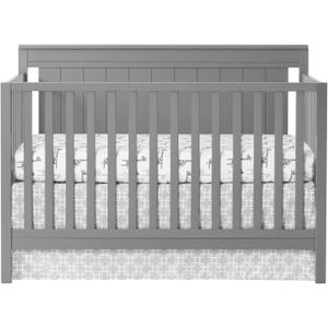 Oxford Baby Lazio 4-in-1 Convertible Crib, Dove Gray, GreenGuard Gold Certified