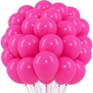 Voircoloria Hot Pink Balloons, 66pack 12inch Dark Pink Latex Party Balloons for Wedding, Birthday, Graduation, Bridal Shower, Baby Shower, Gender Reveal, Anniversary, Anniversary Party Decorations