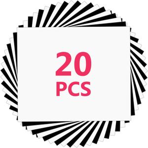 Yiwloer Heat Transfer Vinyl-12" x 10" 10 Sheets White & 10 Sheets Black HTV Vinyl for Shirts, Iron On Vinyl for Cricut, Silhouette Cameo, Easy to Cut & Weed, T-Shirt Craft Supplies
