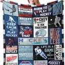 QUWOGY Hockey Gifts Blanket 60"x50" - Field Hockey Gifts for Boys - Hockey Gifts for Men - Hockey Lovers Gifts - Hockey Themed Gifts - Christmas/Birthday Gift Ideas for Hockey Lover