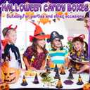 Ctosree 36 Pcs Halloween Treat Boxes Cone Halloween Boo Candy Box Bulk Pumpkin Ghost 6 Patterns Goodie Cookies Snack Boxes for Kid Trick or Treat School Party Favor Supplies Decoration (Spooky)