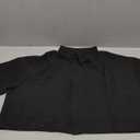 Falainetee Women's Pocket Half Sleeve Button Front Summer Oversized Crop Blouse Tops Black XL