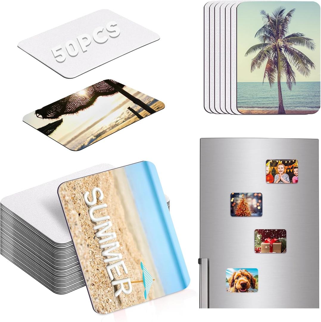 50 Pcs Sublimation Magnets Blank 2x3 Inch Personalized Fridge Refrigerator Magnets Blanks DIY Sublimation Refrigerator Magnet Bulk Soft Magnetic for Kitchen Decorative Fridge Magnets Blank Set