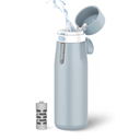 PHILIPS Water Bottle with Filter, Filter Water Bottle Stainless Steel with GoZero Everyday BPA-Free Tap Water Filter, Water Filter Bottle Keep Drink Cold 24 Hours, 18.6oz
