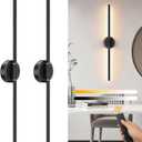 Battery Operated Wall Sconces Set of 2, Dimmable 6000mAh Rechargeable Wall Lights, LED Wall Lamp with Remote Control