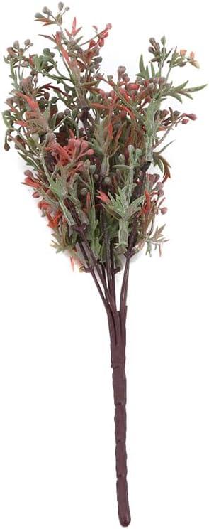 Sunnyskar Plastic Artificial Plants Green Grass Plastic Flower Plant Wedding Home Decoration Table Decors - (Color: Red)