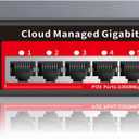 8 Port Gigabit PoE Switch with 2 Gigabit Uplink, 802.3af/at Compliant,120W Built-in Power, Managed PoE+ Switch Support VLAN, QoS, Fanless Metal, Plug and Play(Desktop/Wall Mount)