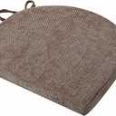 Sweet Home Collection Chair Cushions 100% High Density Memory Foam Pads U Shaped 17" x 16"Non-Slip Skid Rubber Back Seat Cover, 2 Count (Pack of 1), Coffee Brown