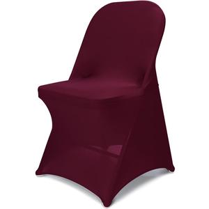 Babenest Spandex Folding Chair Covers Upgraded Universal Stretch Washable Fitted Chair Slipcovers Protector for Wedding, Holidays, Banquet, Party, Celebration (11, Burgundy)
