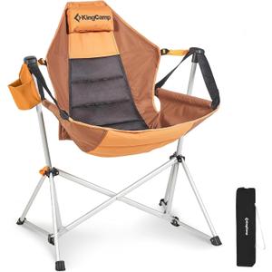 KingCamp Hammock Camping Chair, Swinging Portable Folding Camp Chairs for Adults Max 400lbs Heavy Duty Foldable Oversized Rocker with Aluminum Alloy Frame Cup Holder for Outdoor Beach Patio Sport