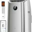 Dreo Portable Air Conditioners, 14000 BTU AC Unit for Bedroom with Drainage-Free Cooling, 3-in-1 with Fan & Dehumidifier, Touch/APP/Voice/Remote, 24h Timer, Smart Floor AC for Room Indoors, AC516S (Silver)