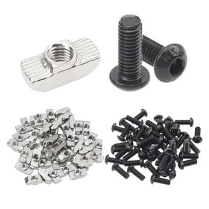 98Pcs 4040 Series T Nuts M6x16 Screws T Slot Nut Hammer Head Nuts for 40 Series European Standard Aluminum Profile