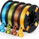 ENTINA 4 Colors Silk Shiny 3D Printer Filament Bundle, PLA Filament 1.75 mm for 3D Printers, Dimensional Accuracy +/- 0.02 mm, 200g x 4 Spools Set