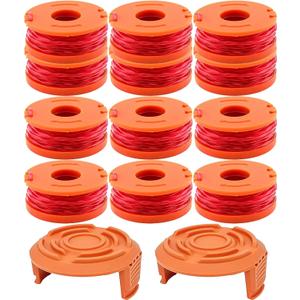 2 x Trimmer Spool Compatible with Worx Trimmer,10ft 0.065" Edger Spool Electric String Trimmers Refills for Worx,Suitable for Worx Weed Eater Parts (12+2 Pack)
