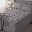 OLANLY Queen Quilted Fitted Mattress Pad  Soft Down Alternative Pillow Top Mattress Topper, Cooling Comfort Breathable Mattress Cover, Machine Washable Deep Pocket Mattress Protector, Dark Grey