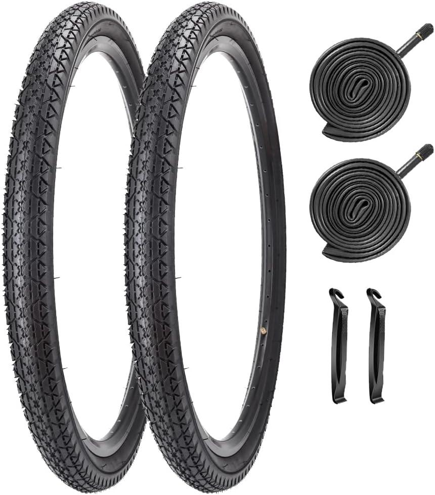 26 Inch Bike Tires 26 X 2.125(57-559) Replacement Tires or Schrader Valve Inner Tubes AV 32mm for Beach Cruiser Bike