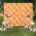 Orange Floral Wall Panel for Wedding Backdrop - 5ftx3.74ft Artificial Flower Backdrop - Fake Wall for Party Decor Birthday Party Stage Photoshoot Background 6 Packs