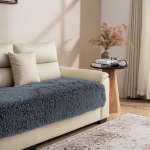 Calming Dogs/Cats Bed Mats, Dog Pad Washable Removable Couch Cover, Plush Long Fur Mat for Pets, Waterproof Lining, Perfect for Dogs and Cats (Dark Gray, 
30"x53")