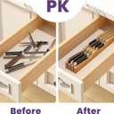 Bamboo In-Drawer Knife Block for 7 Knives(Not Included), Knife Drawer Organizer,Knife Holder Countertop,Block Knife Storage Organizer for Kitchen